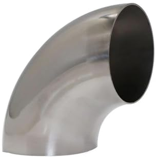 Motorräder Auspuffanlage Passend Für Auto-Motorrad-Auspuffrohr Schalldämpfer Geschweißtes Rohr Universal 90 Grad Edelstahl-Kniestück Sanitärschweißrohr Auspuff für Motorräder(102MM-1.2MM)