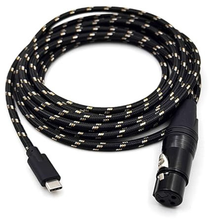 Fcnjsao 5/2 M Femmina 3 Pin A USB C Cavo USB C A 3 Pin Cavo Femminile Per Il Collegamento Di Microfoni A Smartphone E Tablet