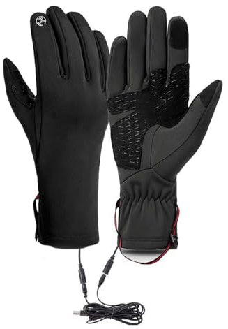 Générique Winter Heating Gloves, Electric USB Gloves, Waterproof Heated Mittens, Touch Screen Gloves, Multifunctional Winter Gloves, Windproof Heated Mittens, Cycling Gloves for Winter, Multicolored,