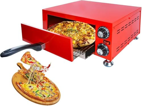 Commercial Indoor Pizza Oven, Countertop 2-Layer Electric Pizza Maker,12 Indoor Stainless Steel Pizza Cooker with Max 300℃ Temperature & 60 Minutes Timer, Table Top Pizza Maker for Restaurant,Home