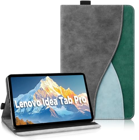 AsWant Hülle für Lenovo Idea Tab Pro 12.7 Zoll 2025 Tablet - Ultradünne Business Tricolor Tablette mit Portemonnaie und Standfunktion Schutzhülle Kompatibel mit Lenovo Idea Tab Pro Hülle (Dunkelgrau)