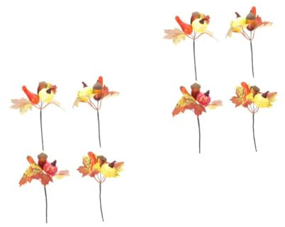 Alipis 2 Sätze Thanksgiving-stecklinge Herbstdekoration Kürbis- Kürbisdeko Für Zu Hause Halloween-Dekorationen Im Freien Kürbisse Dekorationen Fallen Herbstlaub Papier 4 Stück * 2