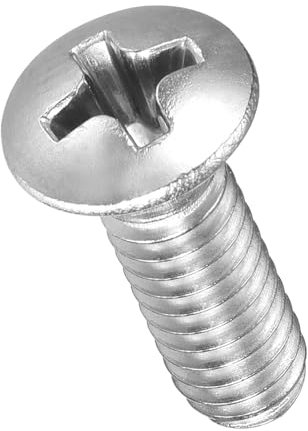 METALLIXITY Phillips Cross Recessed Countersunk Head Screws Bolts (#8-32x1/2) 50Pcs, 304 Stainless Steel Flat Head Woodworking Machine Screws - for Furniture Assembly DIY Projects, Silver