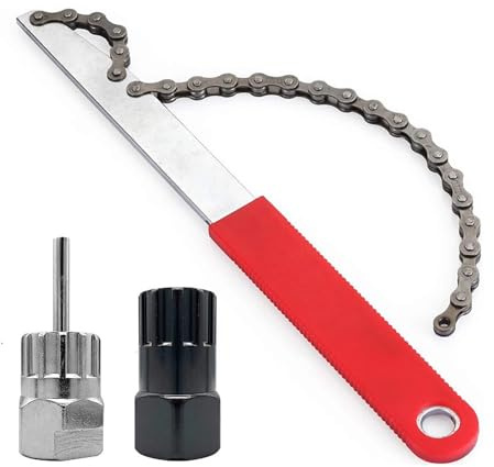 Blleshelfl Bicicletta Kettenpeitsche Set, Kettenpeitsche und Abzieher Set, Kettenpeitsche Ritzelabnehmer für Biciclette-Kassetten, Utensili per Il smontaggio della Corona Dentale