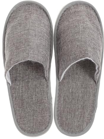 BESTYASH Foldable Travel Slippers Japanese Style Cloth Upper Easy-Care