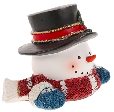 Yardwe Resin Snowman Christmas Ornaments Small Cute Winter Snowman Decor for Xmas Party Favor