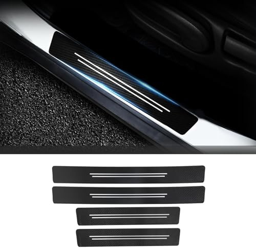 Battitacco Auto per Renault 5 E-Tech 2024 2025 Accessori, 4 Pezzi Fibra di Carbonio Protezione Portiere Auto Pellicola Adesiva