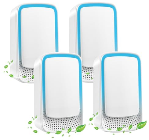 Air Purifier for Bedroom Home, 4 Pack Plug-in Negative Ion Air Purifier, Portable Mini Quiet Ioniser for Smokers, Remove Smell, Pollutants, Smoke, Suitable for Toilet, Living Room,Closet,Pet Room