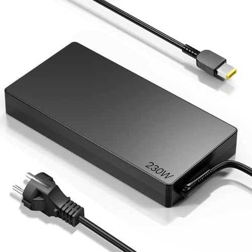 Alimentatore di rete per computer portatile Lenovo 230 W – Alimentatore classico con spina quadrata gialla per ThinkPad P16/P15 Gen2 P17 Mobile Workstation e Legion 7 16IAX7 16IRX8 Gaming Laptop