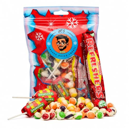 JC’s Freeze Dried Sweets – Crunchy Freeze Dried Candy & Fruit | Sweet & Sour Dry Sweets | Freezy Sweet Bundle | Red Mix