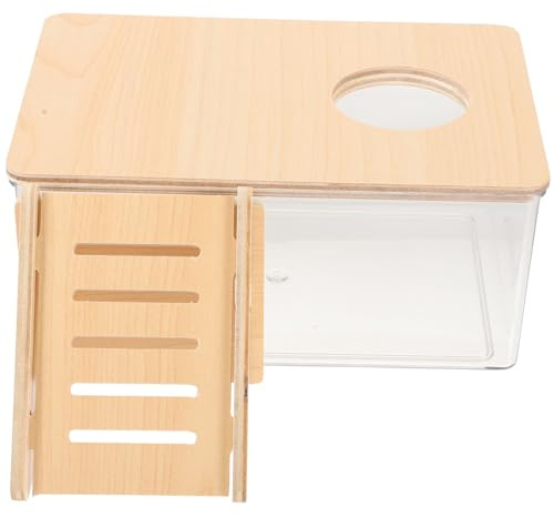 BAZEITFLOW Bad Behälter Für Hamster Sandbad Box Großes Hamster Sand Badezimmer Meerschweinchen Badezimmer Mit Holz Leiter Rennmäuse Mäuse Ratten Haustier Zubehör Mit Glatte Kanten Zum Baden s