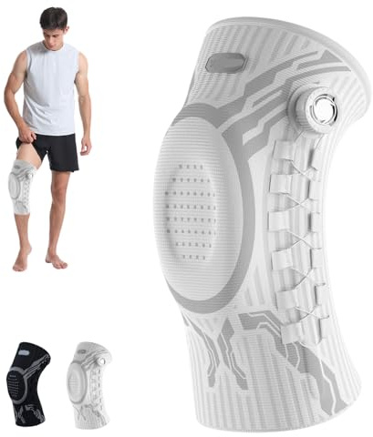 vilaoknie bandage,Vilao Kniebandage Zum Verstellen,Vilao Kniestark,Kniebandage Mit Patellaring-Schutz,Stabilisierungsbändern Und 4-Fach Kompression Für Alltag,Optimalen Halt Und Komfort-A-linker Fuß