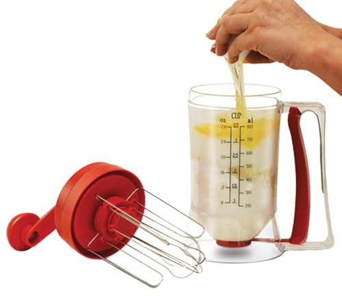 Distributeur Automatique de pâte à crêpes - 900 ML - Distributeur Automatique de pâte à crêpes - Bec verseur pour de Cuisson - Distributeur de pâte à gaufres et séparateur pour