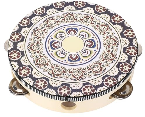 Holz -Tamburin -Musikinstrument kleiner Drum -Sound für Performance und Unterhaltung (Weiße Blume)