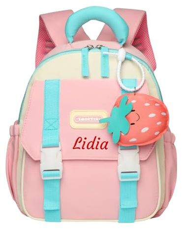 Generisch Pink Personalisierter Kinderrucksack mit Namen & Brustgurt 30cm | Gestickter Name, Rucksack Kindergarten Jungen& Mädchen, Kindergartenrucksack als Geburtstagsgeschenk für Schule und Reisen