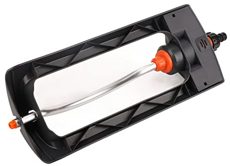 OVAQUIXI Irrigatore Oscillante Automatico a 19 Ugelli, 4 modalità di Spruzzo D'acqua (doppio lato/sinistra/destra/centrale) Base in Plastica, Gamma di Irrigazione Regolabile per