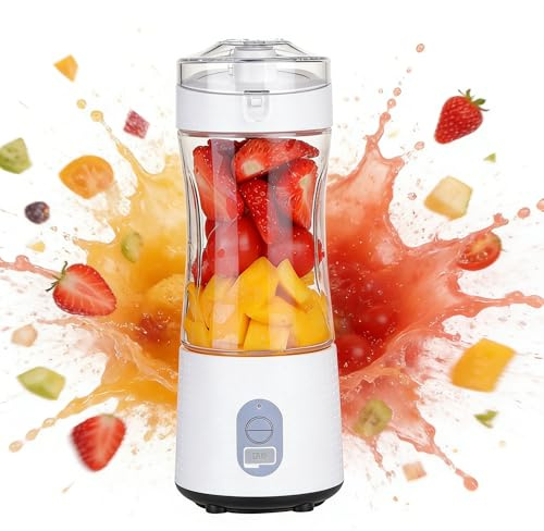 380ml Mini Batidora Portátil para Batidos con 6 Cuchillas de Acero Inoxidable, Recargable, Apto para su uso en Oficinas, Cocinas, Viajes y Otros Escenarios