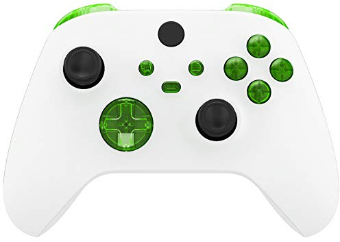 eXtremeRate Replacement Buttons for Xbox Series X & S Controller, Clear Green Custom Accessories Repair Bumpers Trigers Dpad ABXY Start Back Sync Share Keys Parts for Xbox Core Wireless Controller