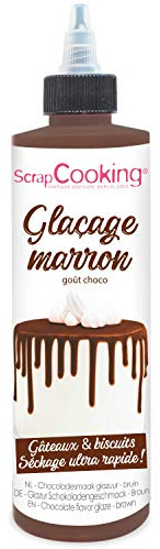 SCRAP COOKING Glaçage Marron Prêt à l’Emploi Chocolaté & Séchage Rapide pour Pâtisseries/Éclairs/Gâteaux/Biscuits/Desserts/Dripcake Cake Design 4704 130 g