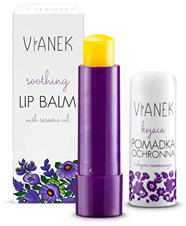VIANEK Baume a Levre 4.6g - Baume à Lèvres - Baume a Levre Hydratant Pour Femmes et Hommes - Baume Levre aux Ingrédients Naturels - Stick à Lèvres avec de l'Huile de Sésame