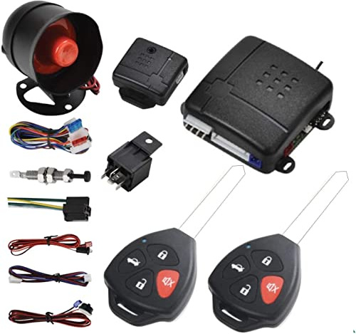 Riloer Universal-Auto-Zentralverriegelung, mit Stoßsensor + Steuerbox + 2 Fernbedienungen Ersatz für Auto-Zentralverriegelung