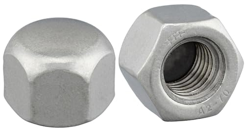 Hutmutter niedrige Form nach DIN 917, Edelstahl A2 V2A Sechskant-Hutmutter M8 10 Stück