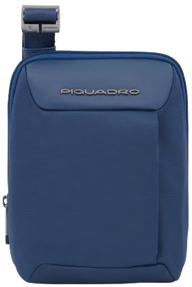 Piquadro Macbeth Borsello piccolo tessuto e pelle porta Ipad Mini ad uno scomparto