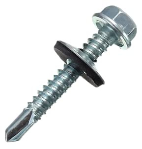 DOJA INDUSTRIAL | SELBSTSCHNEIDENDE SCHRAUBEN STAHL M6 | PACK 200 | 6,3 x 25 mm | Sechskant Bohrschrauben Schrauben metall mit Unterlegscheibe | Für Metall Karosserie schrauben Blechschrauben