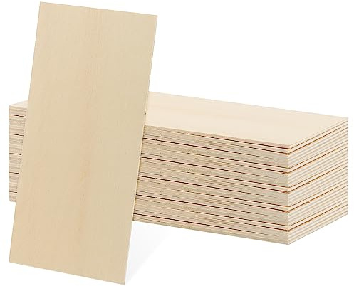 KEILEOHO 30PCS 200x100x2mm Basswood Sheets, 4x8 Inch Wooden Plywood Boards, Unfinished Basswood Board for Crafts DIY Models