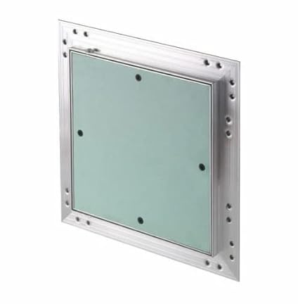 AirTech-UK Plasterboard Aluminium Access Panel Inspection Hatch - Ideal for Walls and Ceilings - Detachable Hinged Push Lock Door with White Powder Coated Aluminium Frame ((150 x 200) mm)