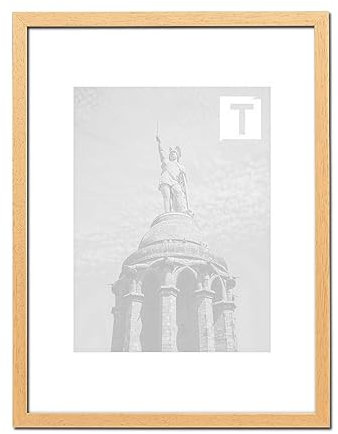 TEUTO BILDERRAHMEN Objektrahmen Helene 10 mm Tiefe Eiche 30 x 40 cm Echtglas klar 2mm Schwarz Creme Flexible Anwendung