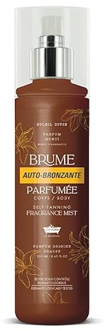 Brume Auto-Bronzante Parfumée Soleil Divin - Parfum Monoï 250ml - Sans effet Orange' - Hâle Naturel Sans Effet Orange - Fabriqué en Provence - Les Petits Bains de Provence