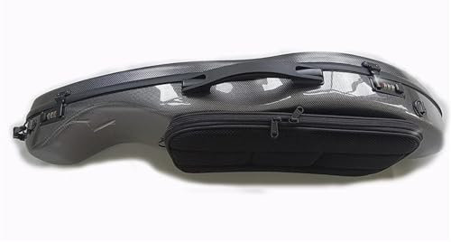 BELELUCKY Geigenkasten 4/4 Violine Fall Carbon Faser Violine Fall Mit Musik Tasche Und Kombination Schloss Und Riemen Violine Fall 4/4 FüR Violine(Black)