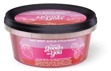 Good on you - Erbeer Body Scrub - Salz Öl Peeling für trockene und beanspruchte Haut - Körper Peeling - Sauna - Hand - Duschpeeling - 1er Pack