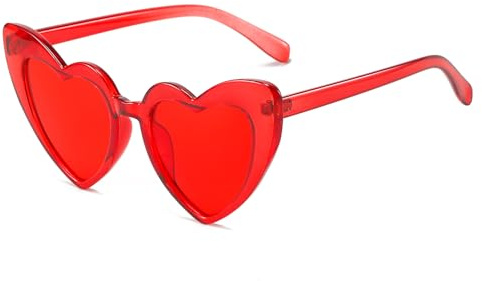 JCTAIFOO Liebe Herz geformte Sonnenbrille für Damen Vintage Cat Eye Retro Nette Mod Stil Hippie Party Brille