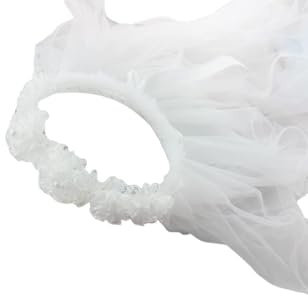Braut-Blumenkranz mit weißem Schleier, Hochzeits-Stirnband, verstellbares Band, Junggesellinnenabschied-Zubehör