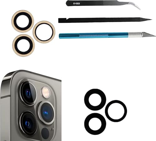 Lentille de Remplacement pour Caméra Arrière iPhone 12 PRO 6,1, avec Kit d'Outils de Réparation