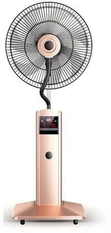 CVQJL Ventilador de Pedestal con rociador de Agua, oscilante, de pie, con 3 velocidades y Control Inteligente, Ideal para el hogar, Sala de Estar, Estudio y Oficina (Rosa)