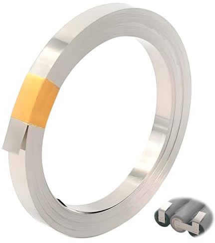 Nickelband 0.15mm 7mm 10m, Nickelstreifen Punktschweißen 18650 Akku | Reines Platte Leitfähigkeit, Legierung korrosionsbeständig, Zuschnitt Präzision, kompatibel Spotwelder, Rolle Aufbewahrung