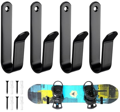 2 Paar Skateboard Wandhalterung, Snowboards Wandregal Display Rack, mit Schrauben und Expansionsrohr, Skihalterung Wand, Deck Ski Halterung, für Boards wie Skateboards, Longboards,Wakeboards