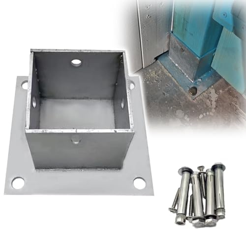 Stainless Steel Post Anchors for Outdoor Fence, Patio, and Pergola Installation with Mounting Bolts