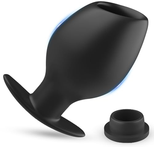 Anal tunnel plug con tappo, butt plug espansore anale cavo, plug per speculum, sex toy erotico per coppie e per donne e uomini sesso estremo (S)