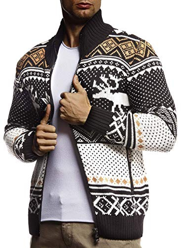Leif Nelson Giacca Uomo in Maglia Cardigan Colletto alla Coreana #NV N # #NV