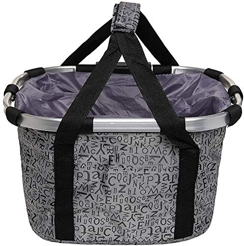 Abnehmbarer Fahrrad vorne Korb, Aluminium Legierung Rahmen Leinwand Fahrrad Lenker Korb, Klapprad Fahrrad vorne Korb, Aufbewahrung Organizer Bike Korb Tasche Pet Carrier für Outdoor Picknick Reise (D)