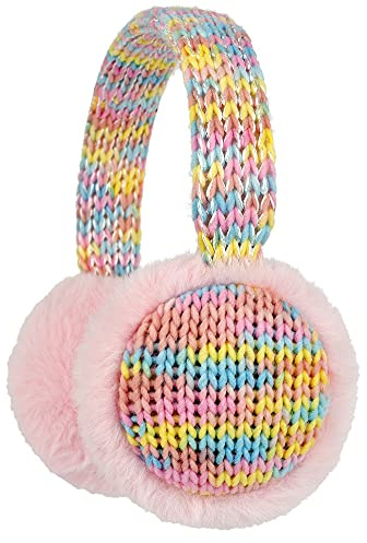Zeltauto Adjustable Kids Earmuffs for Toddler and Teen 3-10 Years, Knit Ear Warmer Winter Warm Plush Ear Muffs for Girls and Boys