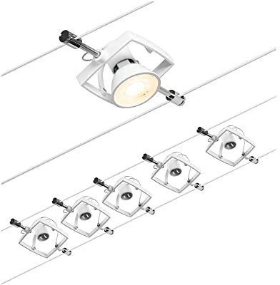 Paulmann 94432 CorDuo Cable System – Lighting Set Mac II DC, Max 5 x 10 Watt Extendable Wire Cable Matt White Plastic GU5.3 Wire Cable System Without Bulbs [Energy Class A++]