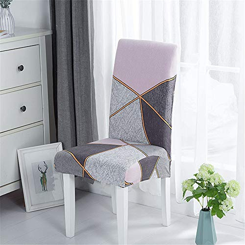 Universal Stuhlhussen Set Stuhlbezug Sitz Stretch Beschützer, Treer Geometrie Abnehmbare Waschbar Stretch Stuhlhussen Für Stuhl Esszimmer Party Bankett Stuhldekoration (Rosa,4 er Set)