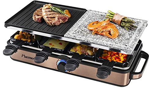 Bestron ARG1200CO Raclette, Plástico, Metal y Acero Inoxidable, Rame