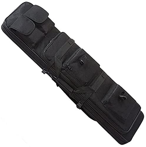 85/100/120Cm Gewehrtasche, Lang Waffentasche Gun Bag Futteral Mit Pouches Compartments Gewehrfutteral Für Gewehr Groß Militär Jagd Flinte Black,120CM