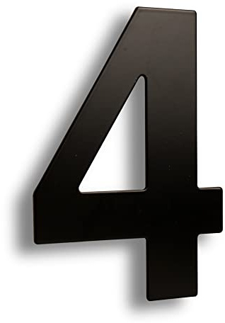HASWARE 304 acier inoxydable moderne numéro de maison revêtement en poudre noire élégant porte Alphabet Plaque rue décor à la maison (4, 6 Inch Black)